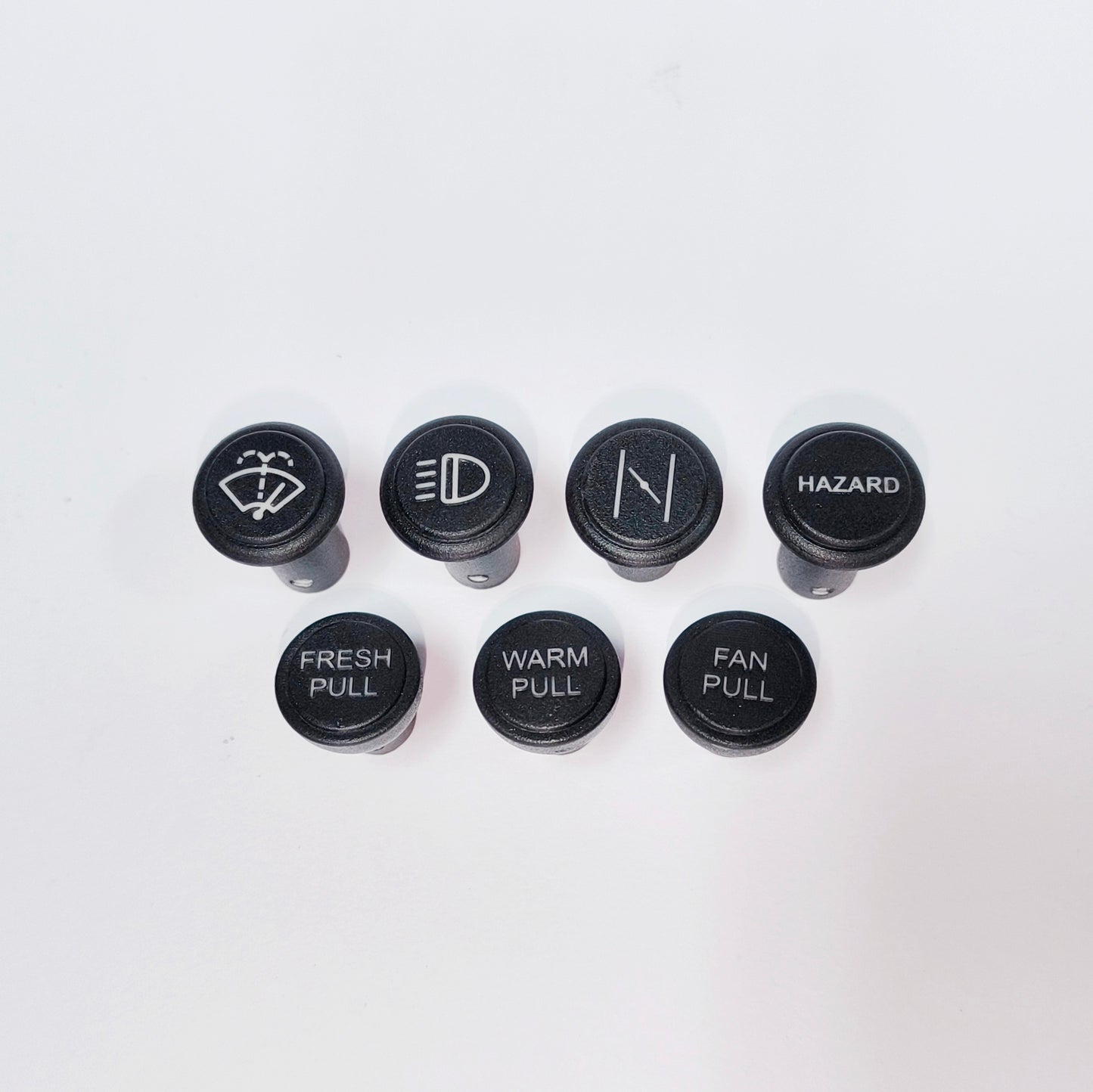 40-Series Toyota Land Cruiser, Control knob Lights, Hazard, Wipe Wash, Fan Pull, Warm Pull, Fresh Pull (7-pcs)